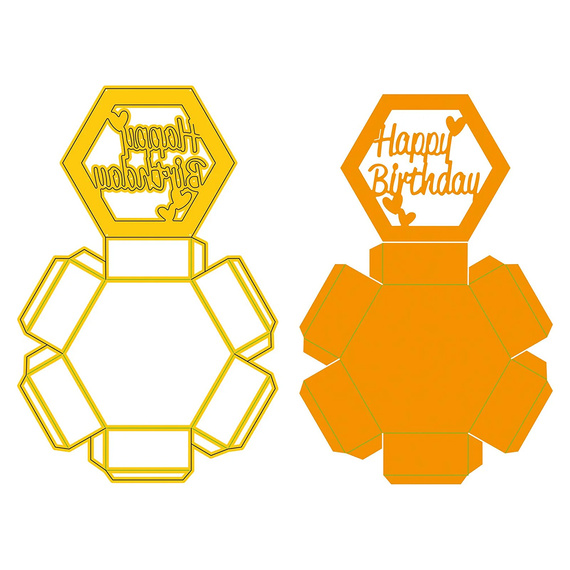 Wykrojnik do papieru - Nellie`s - SD339 pudełeczko urodzinowe